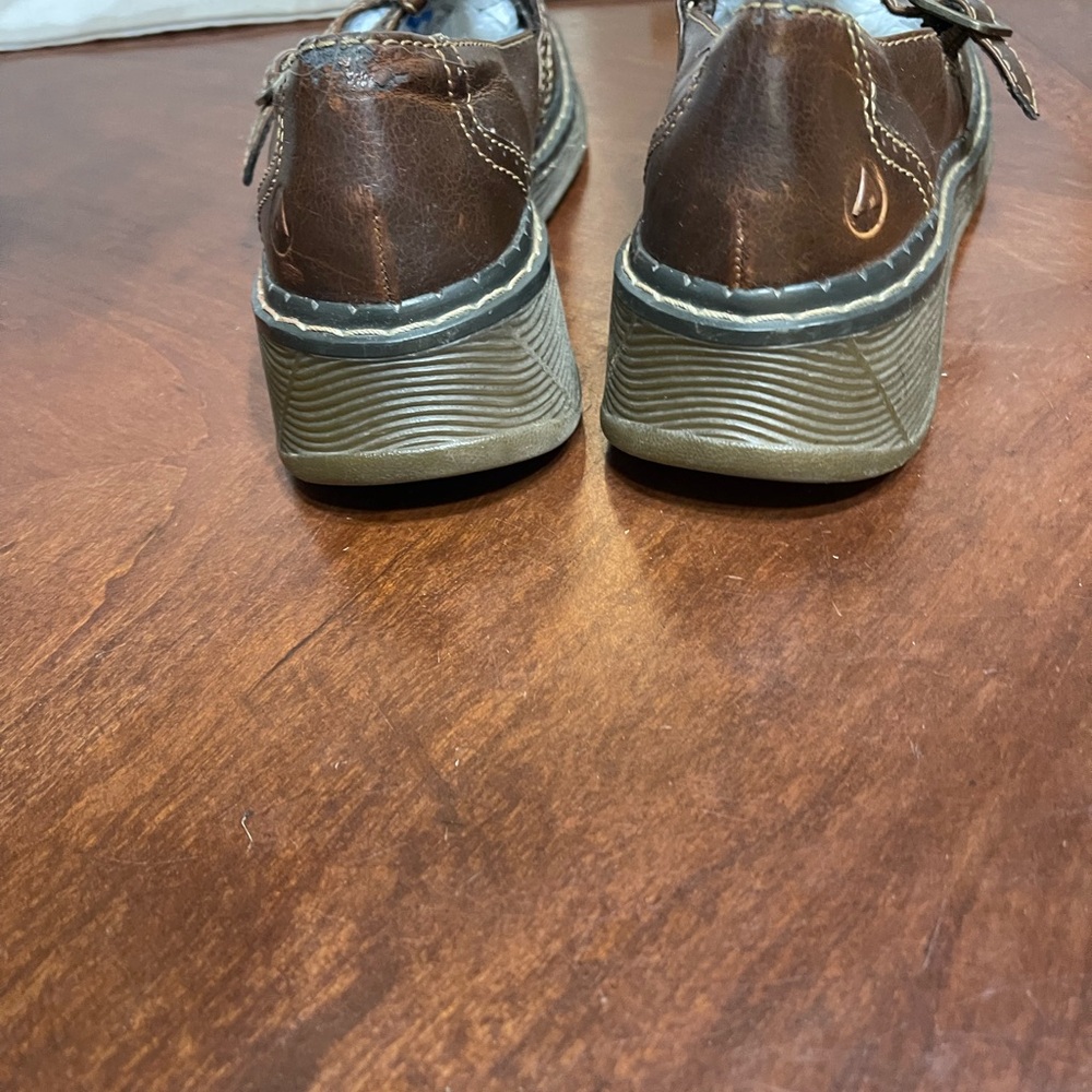 Airwalk Brown Leather Mary Jane Loafers with Buckle - Picture 5 of 10